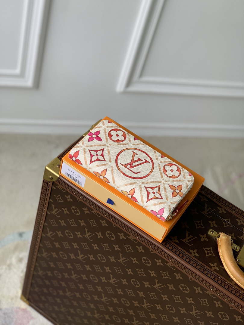 LV M11455 Louis Vuitton LV By The Pool Zippy Wallet Coral