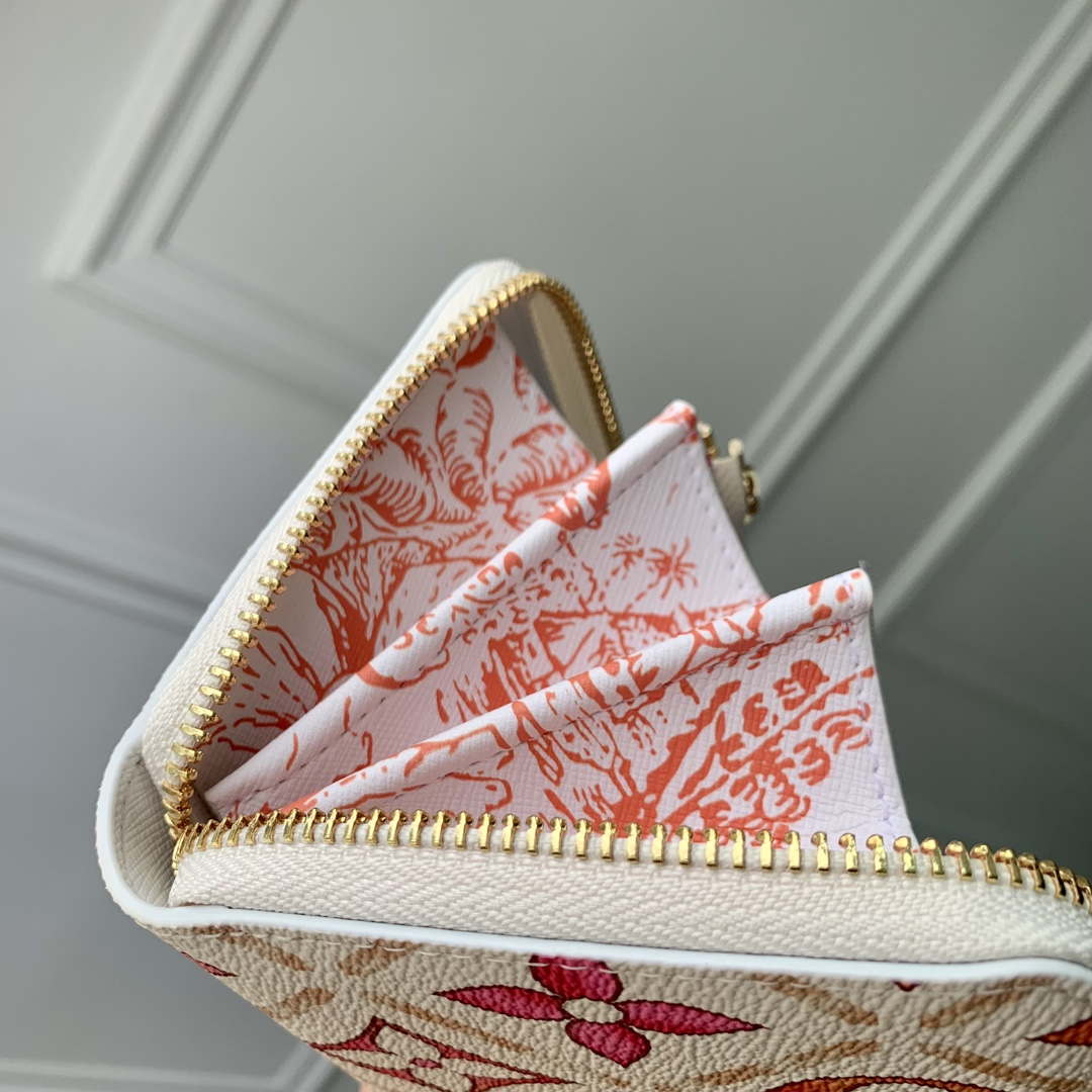 LV M11455 Louis Vuitton LV By The Pool Zippy Wallet Coral
