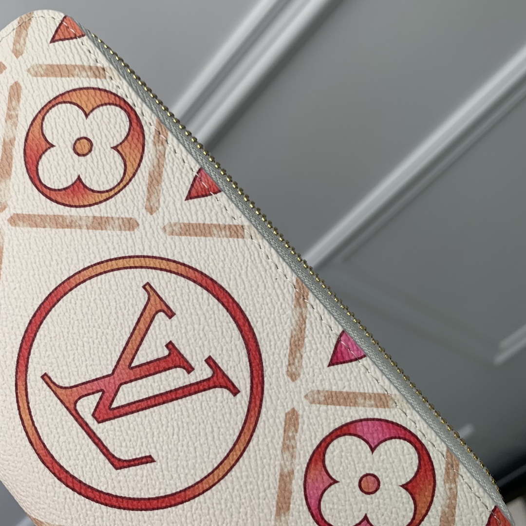 LV M11455 Louis Vuitton LV By The Pool Zippy Wallet Coral