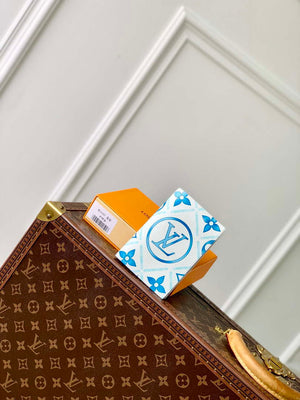 LV M11457 Louis Vuitton LV By The Pool Zippy Passport Cover Other Monogram Canvas Blue - Default Title - View 1
