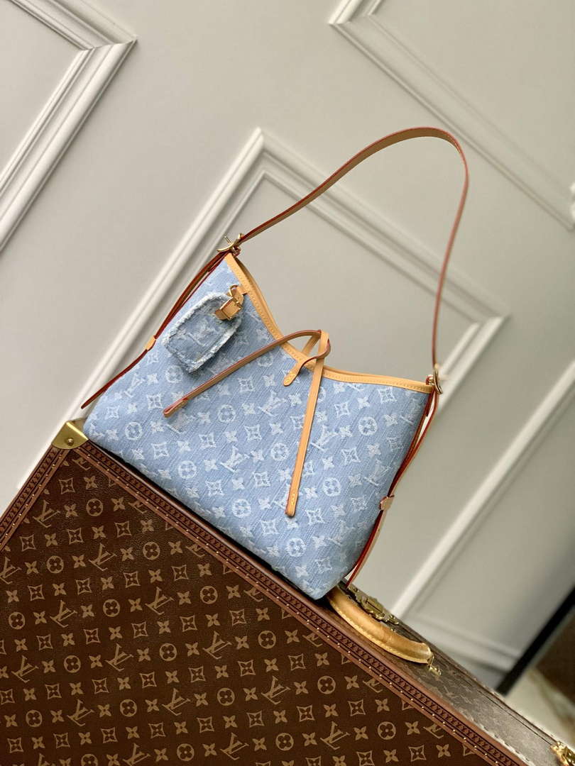 LV M11462 Louis Vuitton CarryAll PM Bag Sky Blue Denim - Default Title - View 1