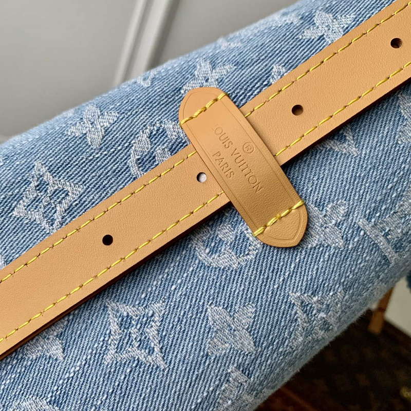 LV M11462 Louis Vuitton CarryAll PM Bag Sky Blue Denim - Default Title - View 5