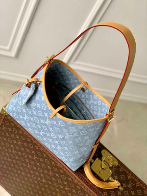 LV M11462 Louis Vuitton CarryAll PM Bag Sky Blue Denim - Default Title - View 9