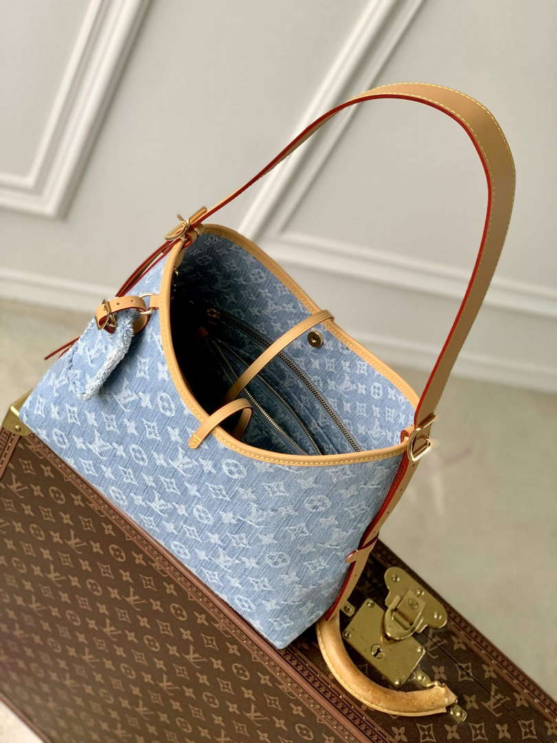 LV M11462 Louis Vuitton CarryAll PM Bag Sky Blue Denim - Default Title - View 9