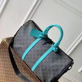 LV M11481 Louis Vuitton Keepall Bandouliere 45 Travel Bag Monogram Eclipse Reverse Blue - Default Title - View 1