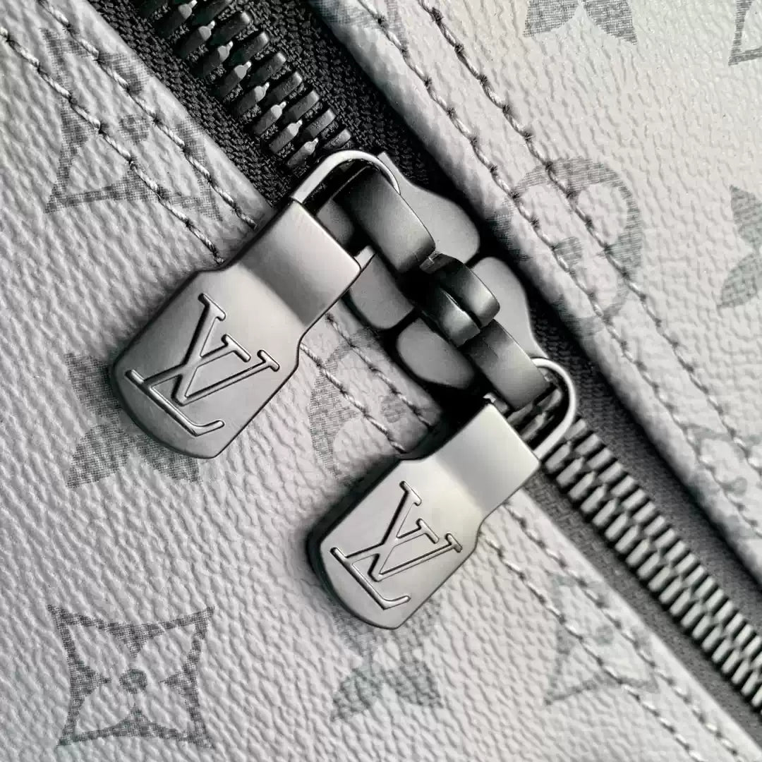 LV M11481 Louis Vuitton Keepall Bandouliere 45 Travel Bag Monogram Eclipse Reverse Blue - Default Title - View 5