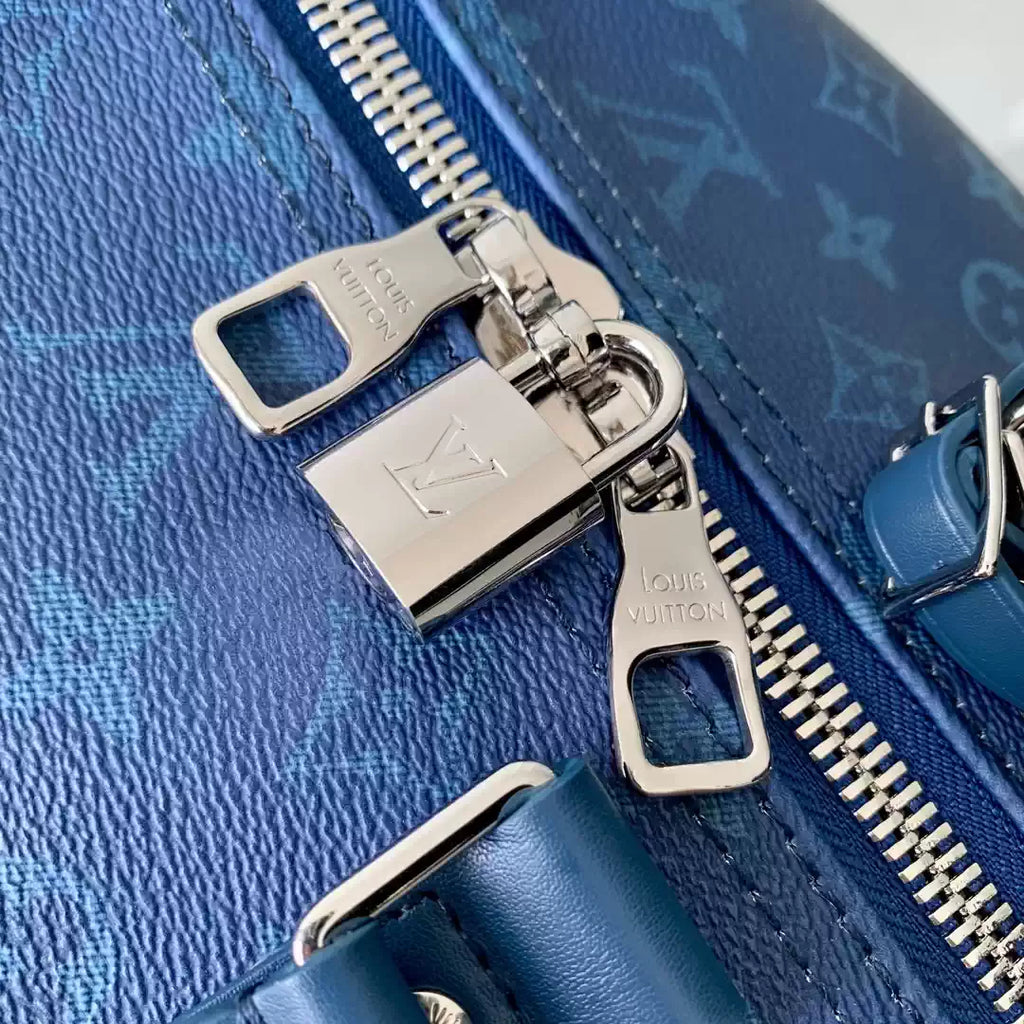 LV M11558 Louis Vuitton Keepall Bandouliere  55 Travel Bag Monogram Navy Blue