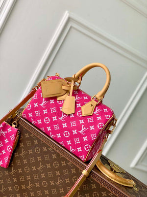 LV M11562 Louis Vuitton Speedy P9 Bandouliere 25 Monogram Bag Rose Red - Default Title - View 2