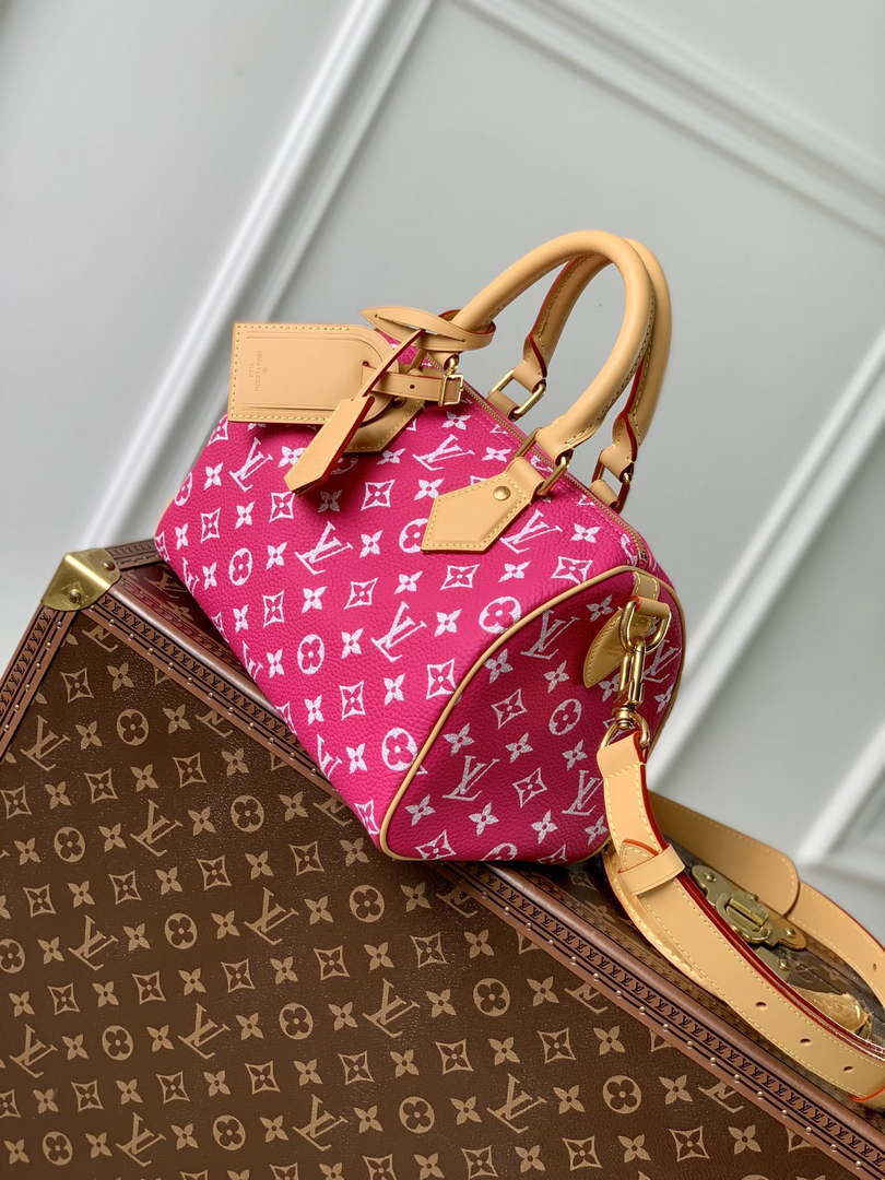 LV M11562 Louis Vuitton Speedy P9 Bandouliere 25 Monogram Bag Rose Red - Default Title - View 3