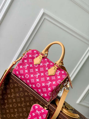 LV M11562 Louis Vuitton Speedy P9 Bandouliere 25 Monogram Bag Rose Red - Default Title - View 4