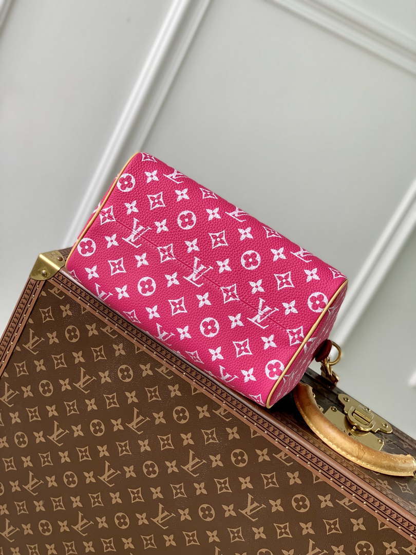 LV M11562 Louis Vuitton Speedy P9 Bandouliere 25 Monogram Bag Rose Red