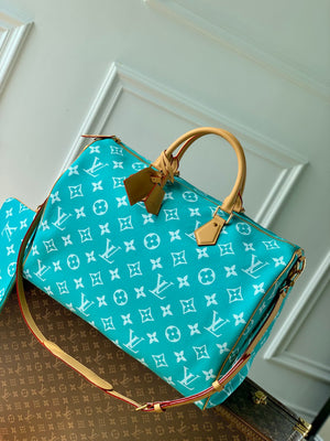 LV M11564 Louis Vuitton Speedy P9 Bandouliere 40 Bag Monogram Leather Lake Blue - Default Title - View 1