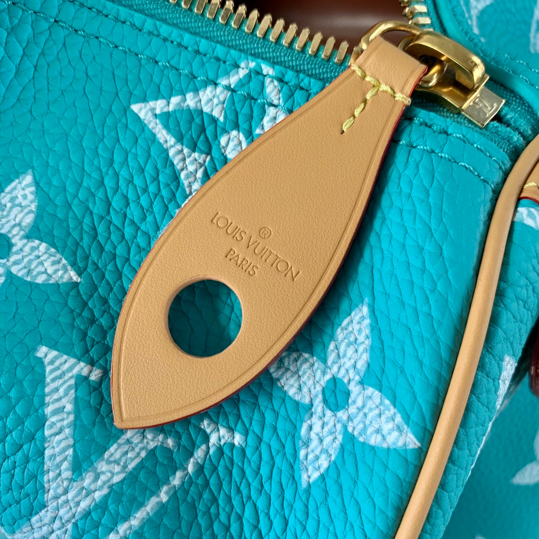 LV M11564 Louis Vuitton Speedy P9 Bandouliere 40 Bag Monogram Leather Lake Blue