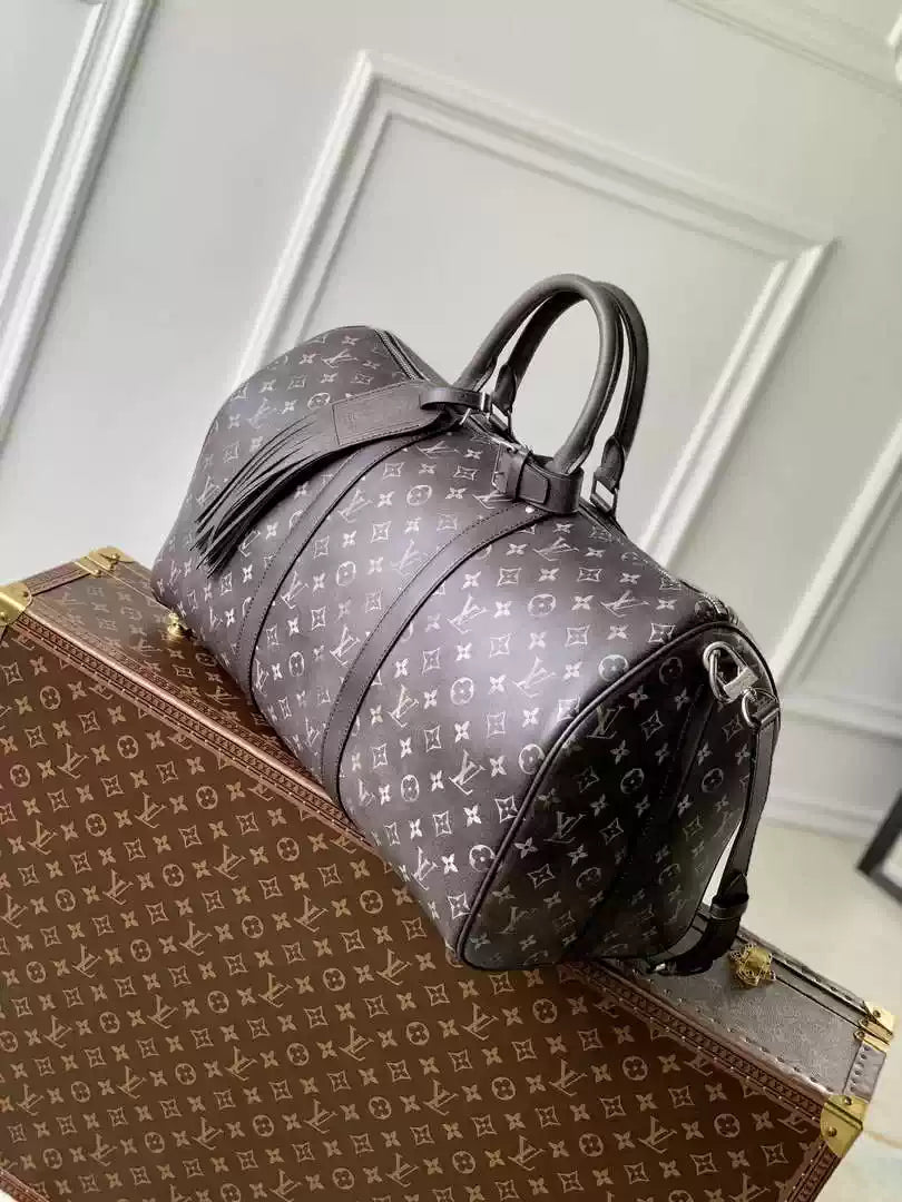 LV M11596 Louis Vuitton Keepall Bandouliere  50  Autres Cuirs Monogram Black