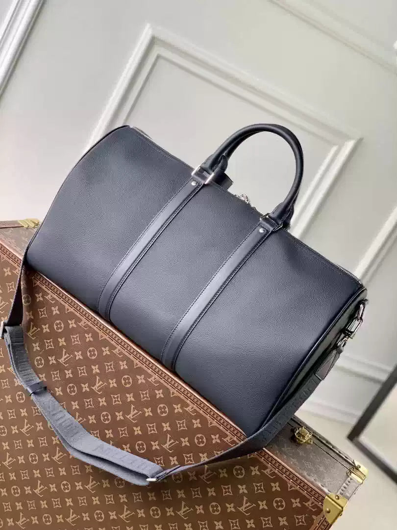LV  M11693 Louis Vuitton Keepall Bandouliere 50 Travel Bag Ink Blue