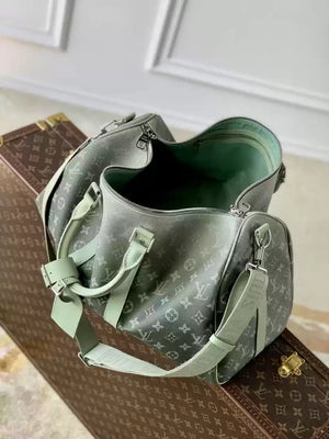 LV M11718 Louis Vuitton Keepall Bandouliere  45 Travel Bag Monogram Khaki Green - Default Title - View 9