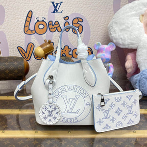 LV M11734 Louis Vuitton Blossom PM Tote Bag White/Blue - Default Title - View 1