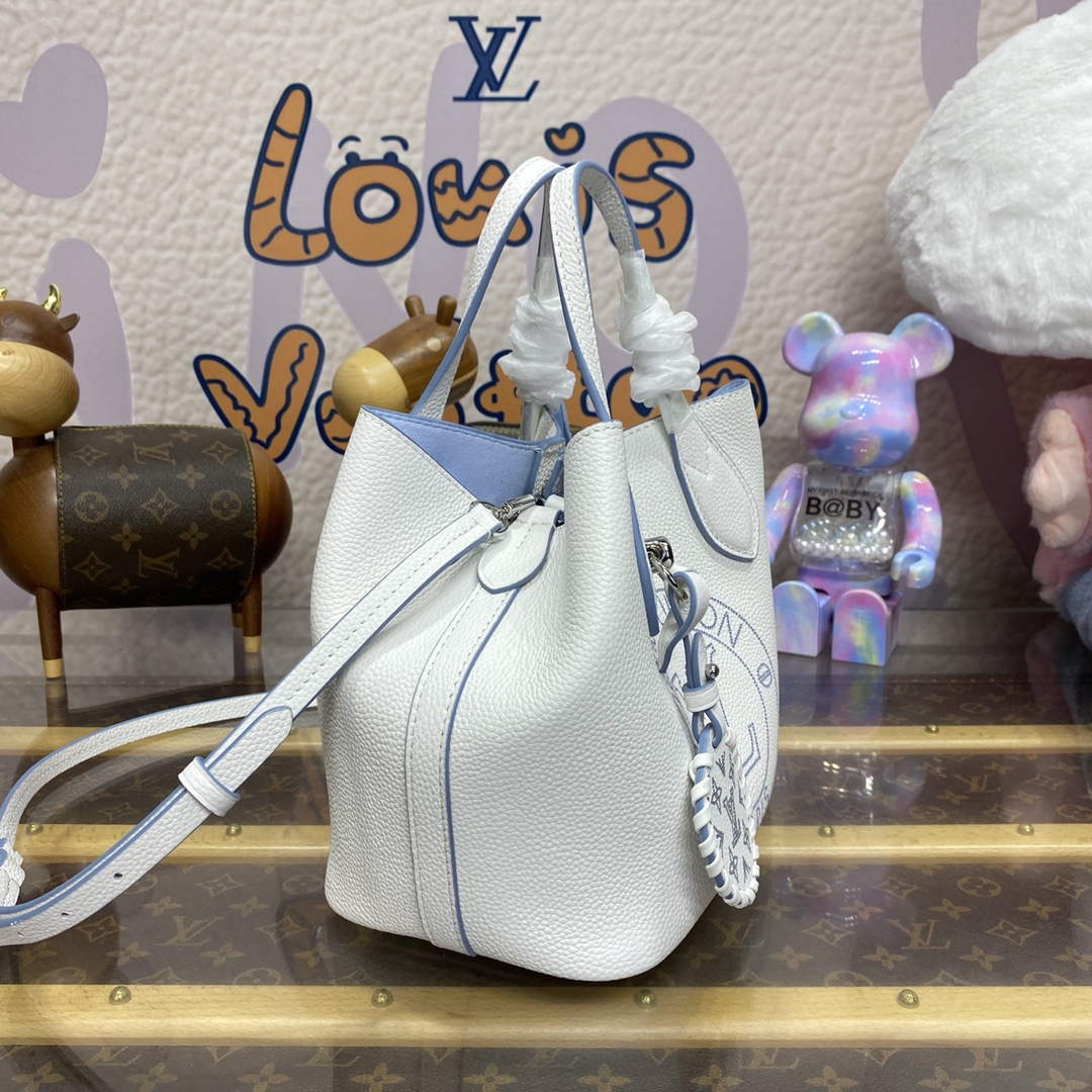 LV M11734 Louis Vuitton Blossom PM Tote Bag White/Blue - Default Title - View 3