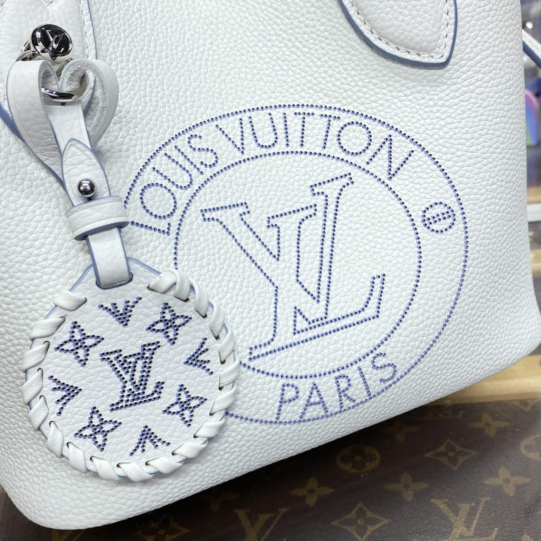 LV M11734 Louis Vuitton Blossom PM Tote Bag White/Blue - Default Title - View 5