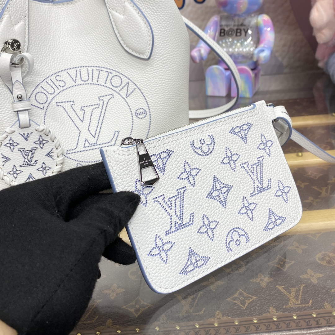 LV M11734 Louis Vuitton Blossom PM Tote Bag White/Blue - Default Title - View 6