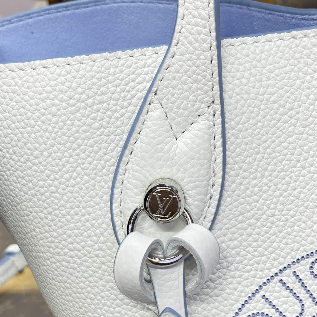 LV M11734 Louis Vuitton Blossom PM Tote Bag White/Blue - Default Title - View 9