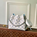 LV M11736 Louis Vuitton Bella Bucket Bag White/Blue - Default Title - View 1