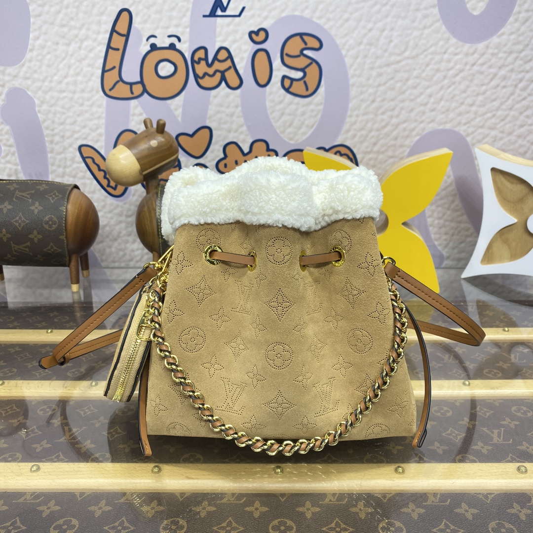 LV M11839 Louis Vuitton Bella Handbag Suede leather Bag Beige - Default Title - View 1