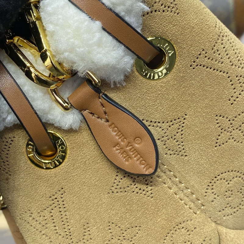 LV M11839 Louis Vuitton Bella Handbag Suede leather Bag Beige - Default Title - View 11