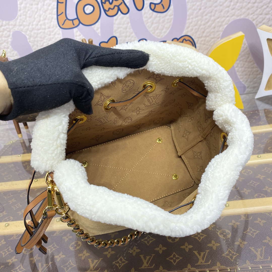 LV M11839 Louis Vuitton Bella Handbag Suede leather Bag Beige - Default Title - View 12