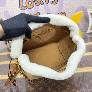 LV M11839 Louis Vuitton Bella Handbag Suede leather Bag Beige - Default Title - View 12