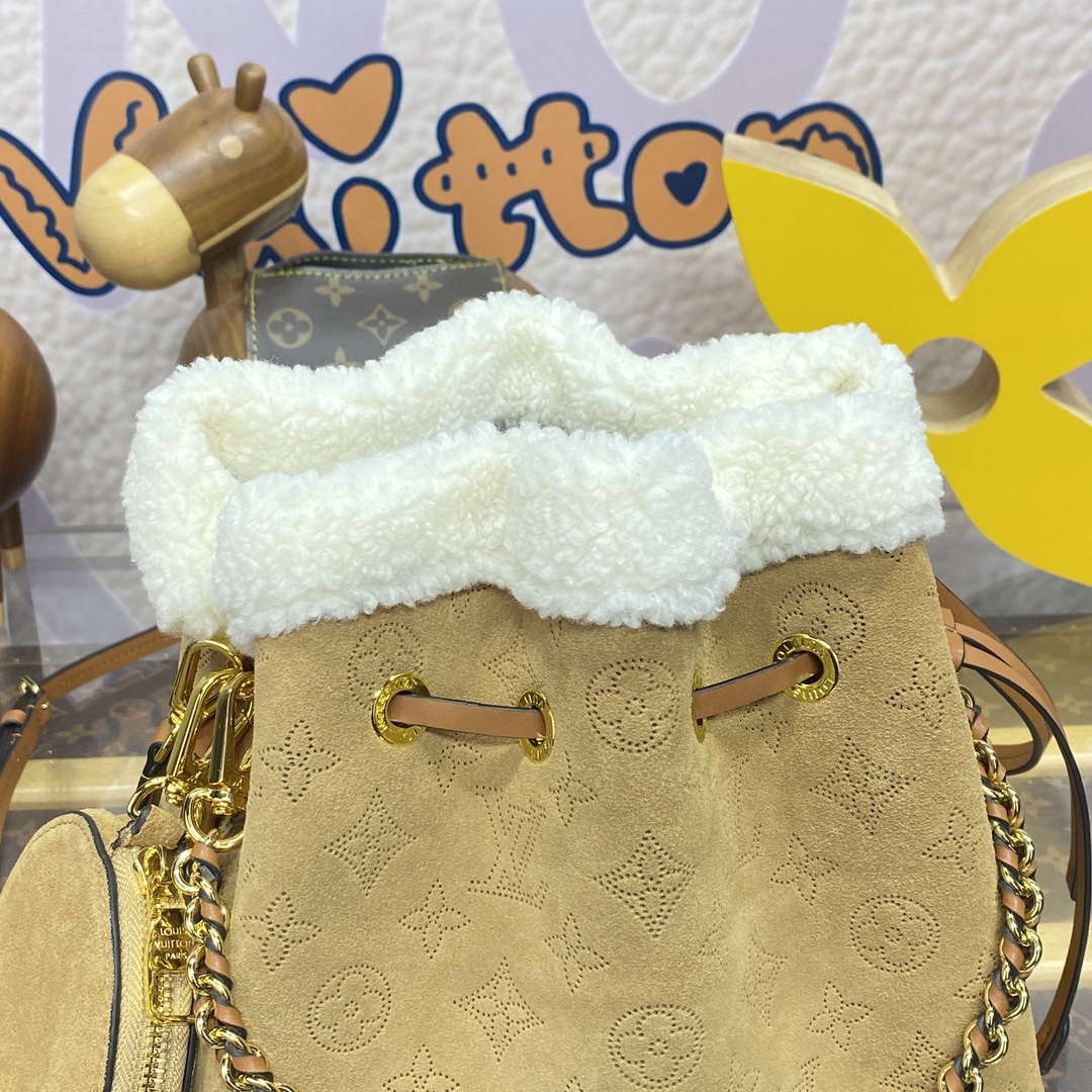 LV M11839 Louis Vuitton Bella Handbag Suede leather Bag Beige - Default Title - View 5