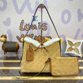 LV M11843 Louis Vuitton CarryAll PM Suede leather Bag Beige - Default Title - View 1