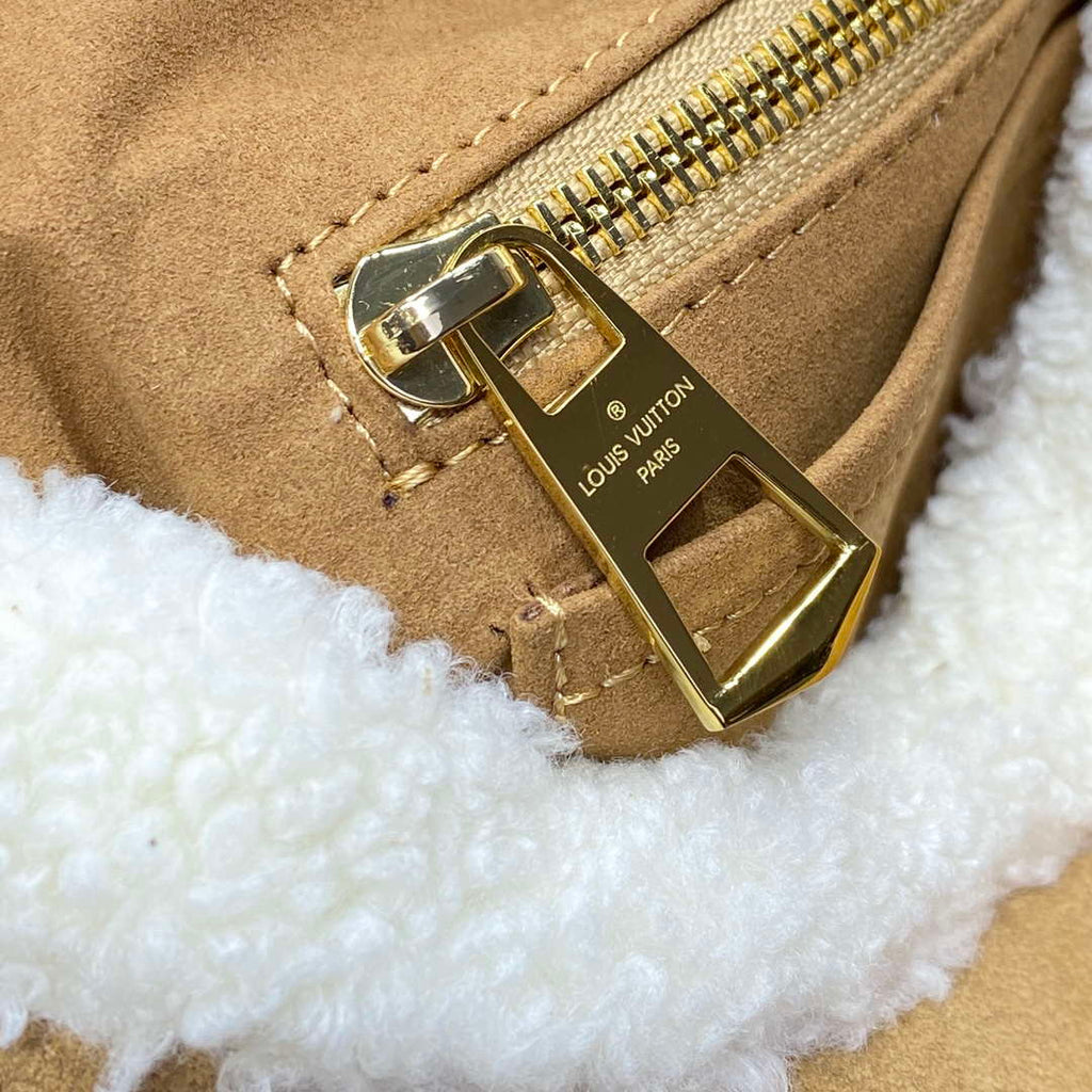 LV M11843 Louis Vuitton CarryAll PM Suede leather Bag Beige
