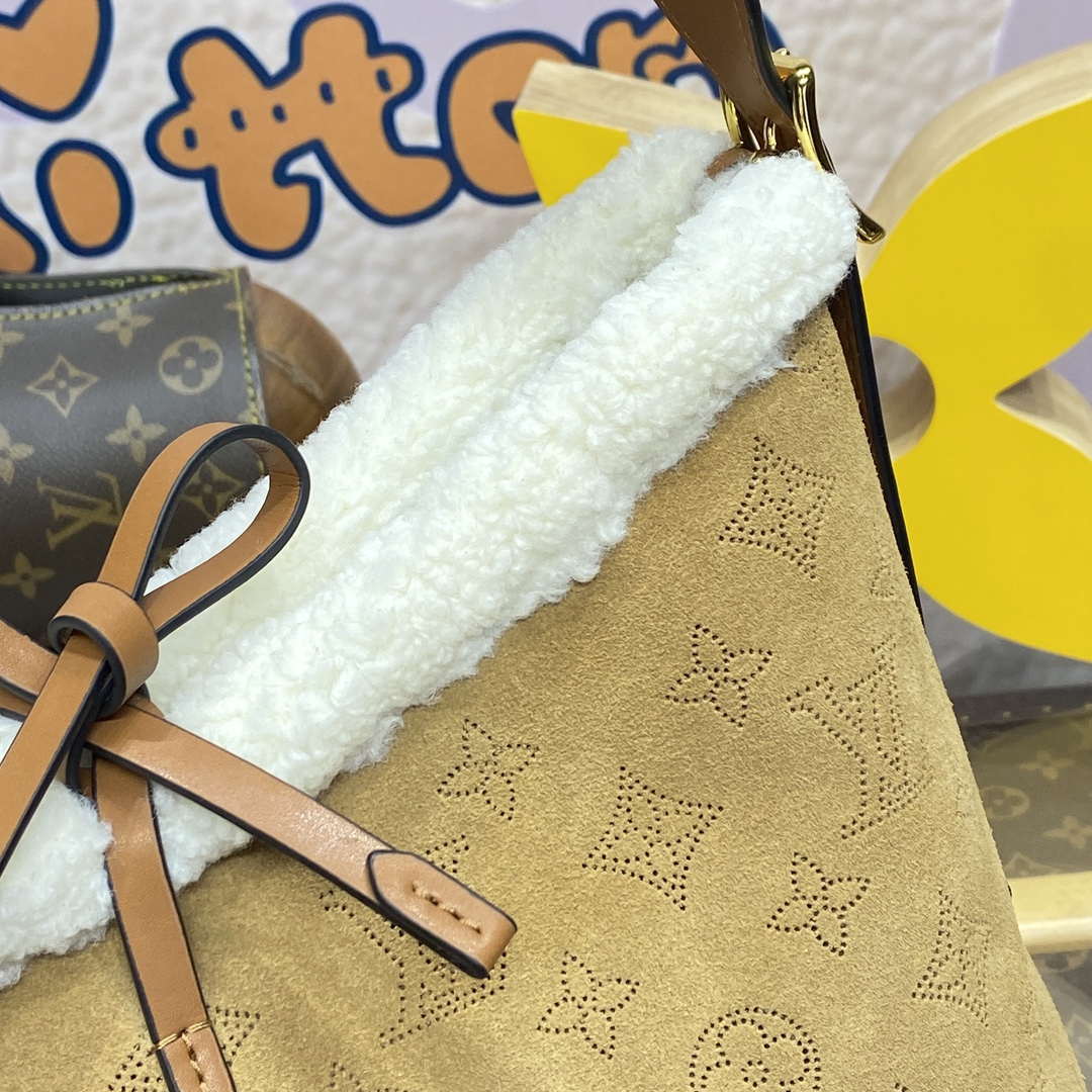LV M11843 Louis Vuitton CarryAll PM Suede leather Bag Beige - Default Title - View 6