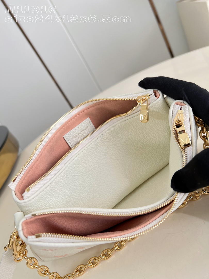 LV M11916 Louis Vuitton Liv Pochette Bag Monogram Beige
