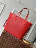 LV M12755 Louis Vuitton Neverfull MM Bag Epi Leather Red