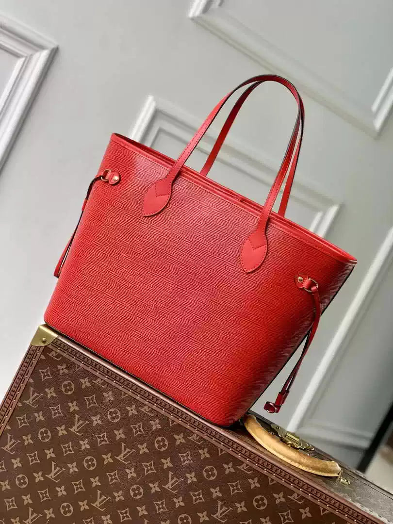 LV M12755 Louis Vuitton Neverfull MM Bag Epi Leather Red