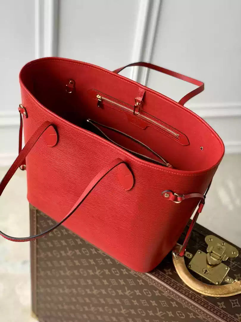 LV M12755 Louis Vuitton Neverfull MM Bag Epi Leather Red - Default Title - View 9