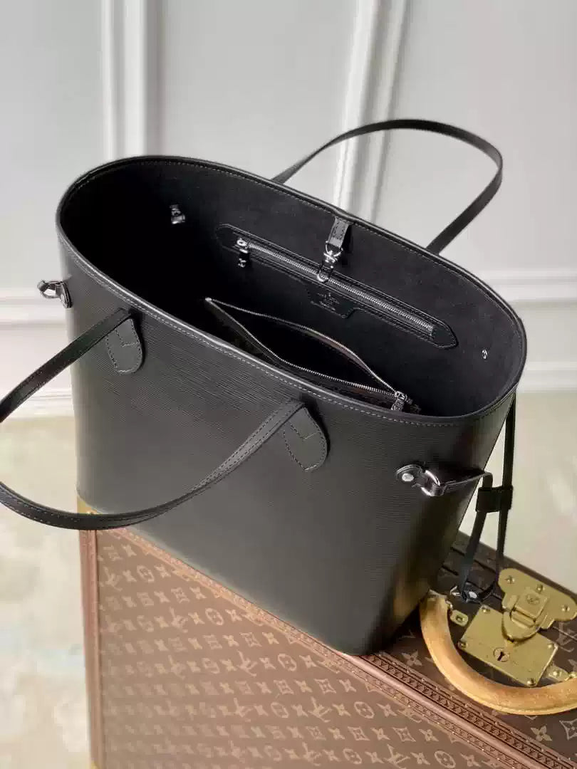 LV M11930 Louis Vuitton Neverfull MM Bag Epi Leather Black - Default Title - View 9