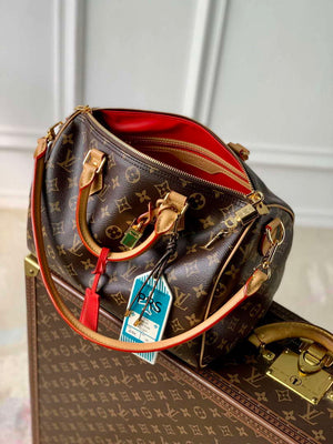 LV M11945 Louis Vuitton Speedy Soft 30 Crafty Bag Monogram Red - Default Title - View 9