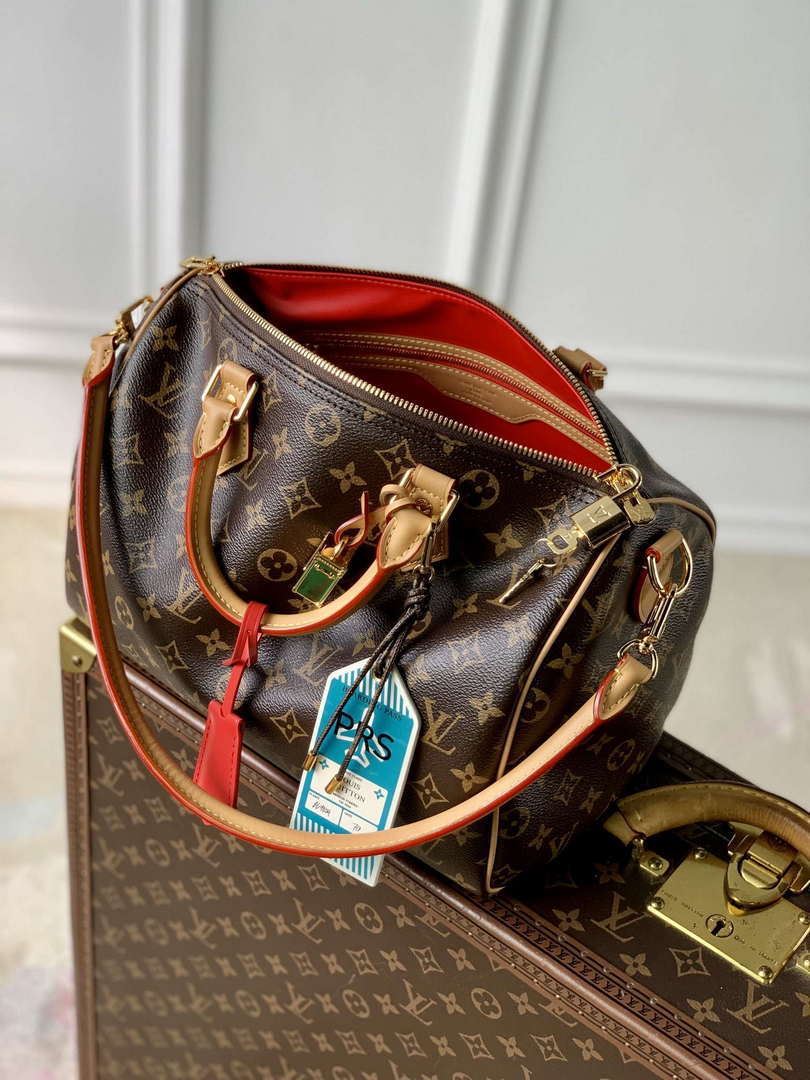 LV M11945 Louis Vuitton Speedy Soft 30 Crafty Bag Monogram Red - Default Title - View 9