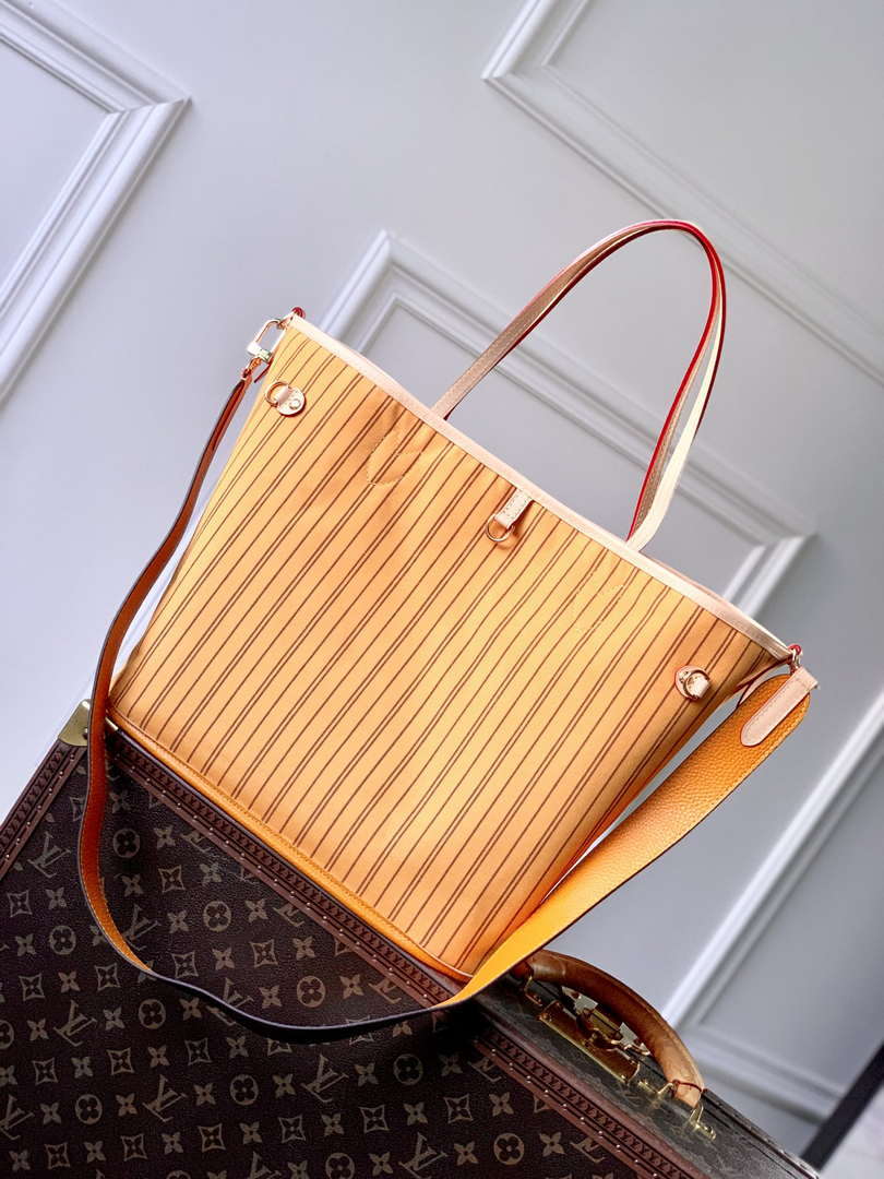 LV M11947 Louis Vuitton Reversible Neverfull Inside Out MM Handbag Yellow - Default Title - View 4