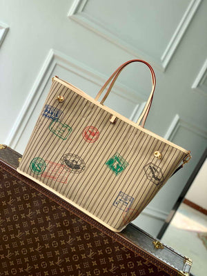 LV M11948 Louis Vuitton Reversible Neverfull Bandouliere Inside Out GM Handbag Gray - Default Title - View 4