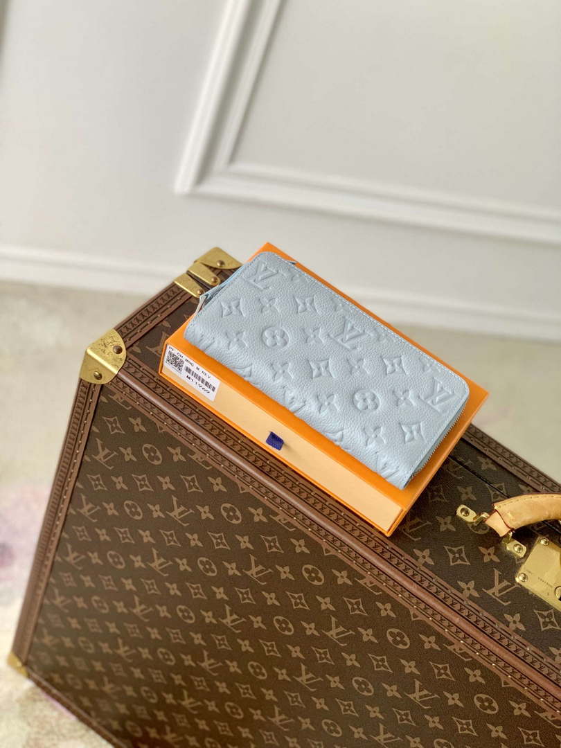 LV M11969 Louis Vuitton Zippy Wallet Light Blue Monogram Unplant - Default Title - View 3