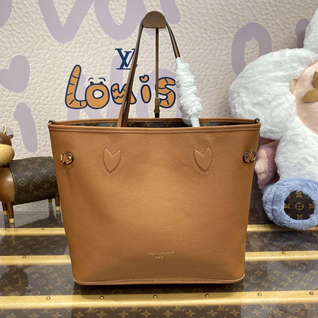 LV M12061 Louis Vuitton Reversible Neverfull Inside Out MM Handbag Brown - Default Title - View 1
