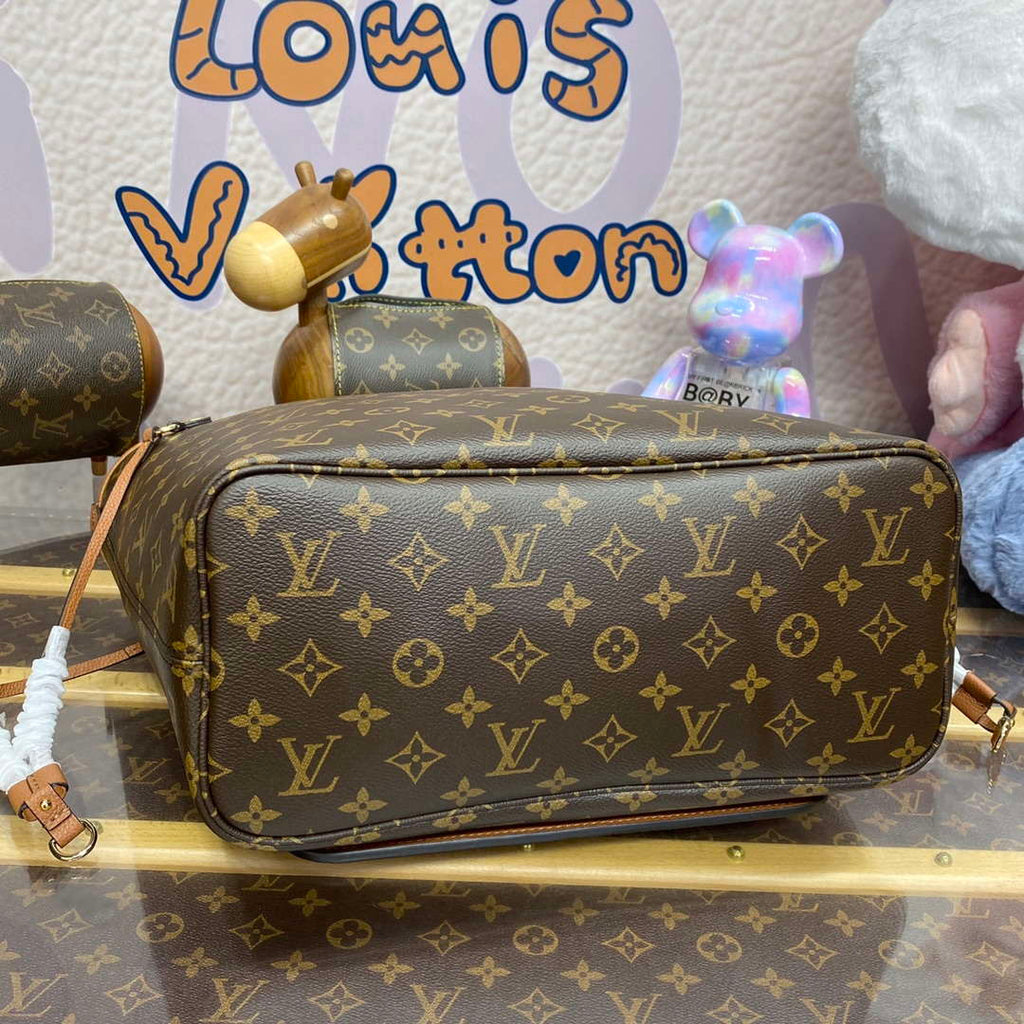 LV M12061 Louis Vuitton Reversible Neverfull Inside Out MM Handbag Brown