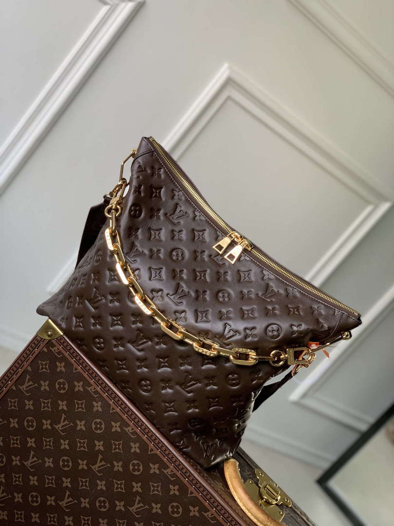 LV M12072 Louis Vuitton Coussin Hobo MM Bag Chocolat