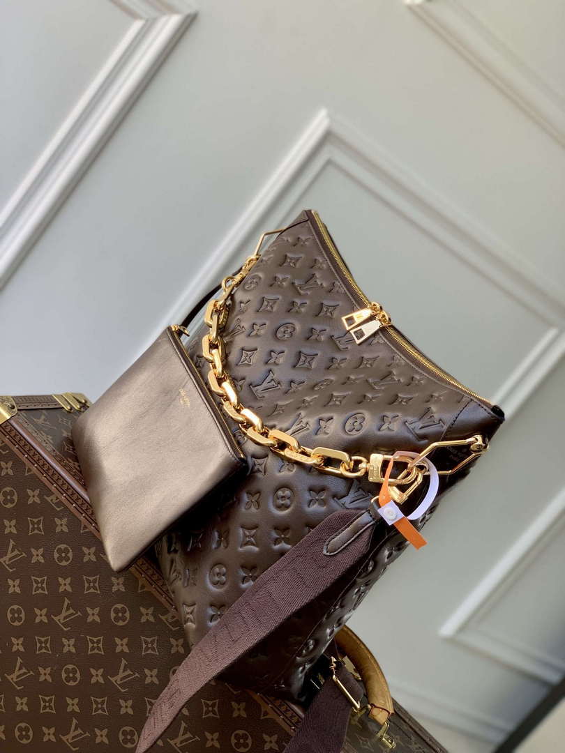 LV M12072 Louis Vuitton Coussin Hobo MM Bag Chocolat - Default Title - View 2