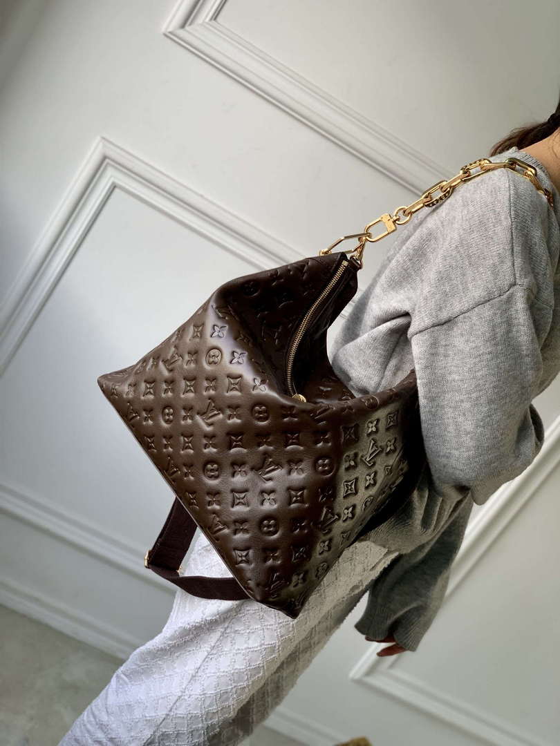 LV M12072 Louis Vuitton Coussin Hobo MM Bag Chocolat