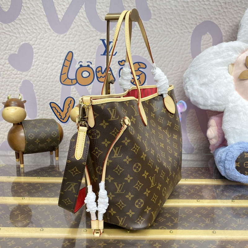 LV M12096 Louis Vuitton Reversible Neverfull Inside Out MM Handbag Red